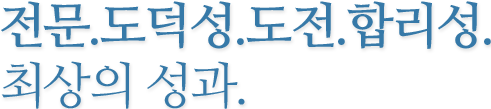 전문.도덕성.도전.합리성.최상의 성과.